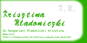 krisztina mladoniczki business card